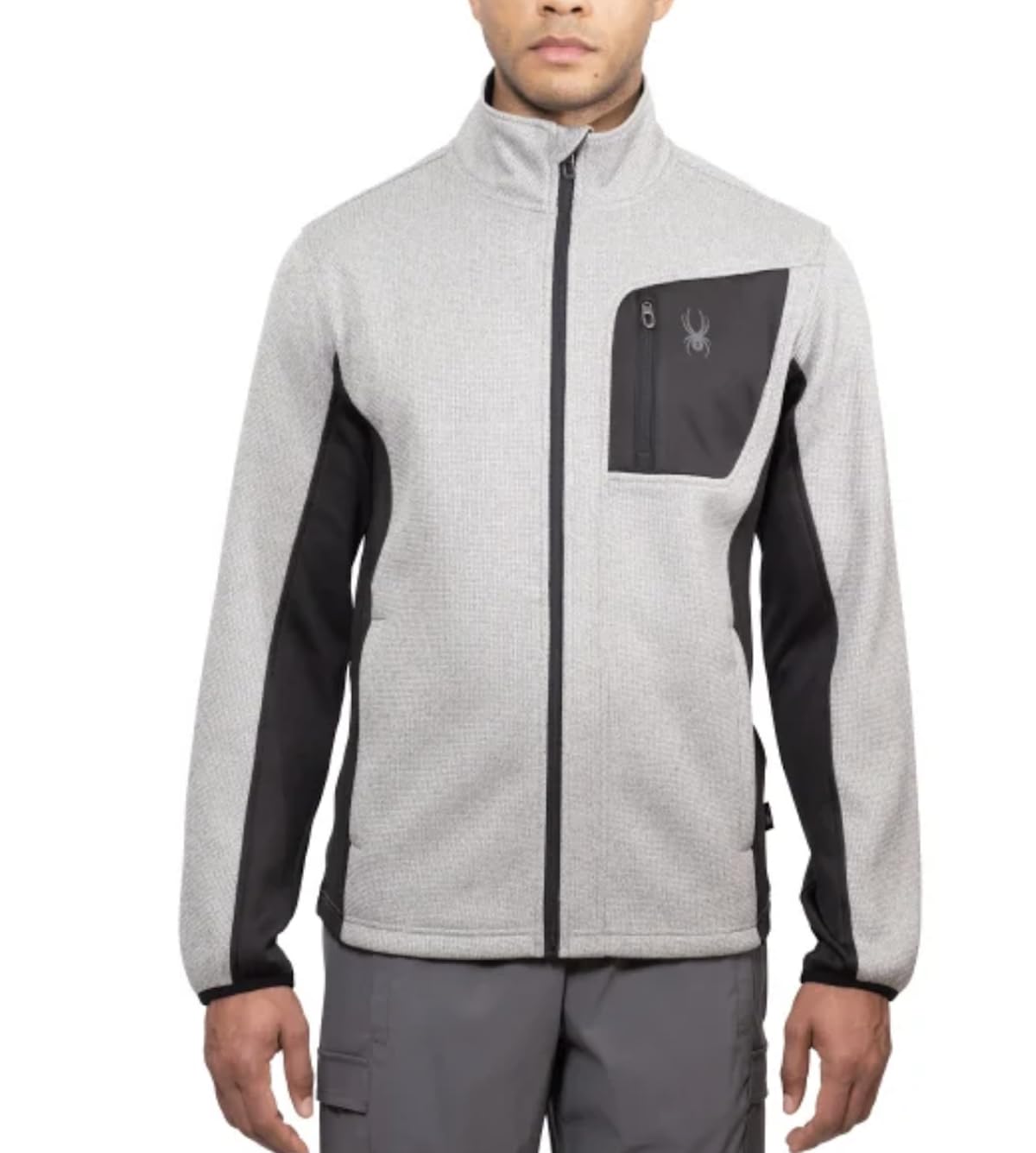 ☆☆SPYDERジャケット☆☆ Spyder Jaqueta masculina com zíper e ajuste relaxado, Cinza, P